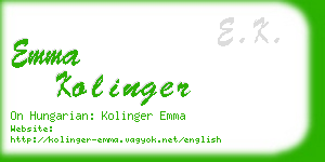 emma kolinger business card